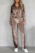 Leopard Contrast Athleisure Three-piece Set