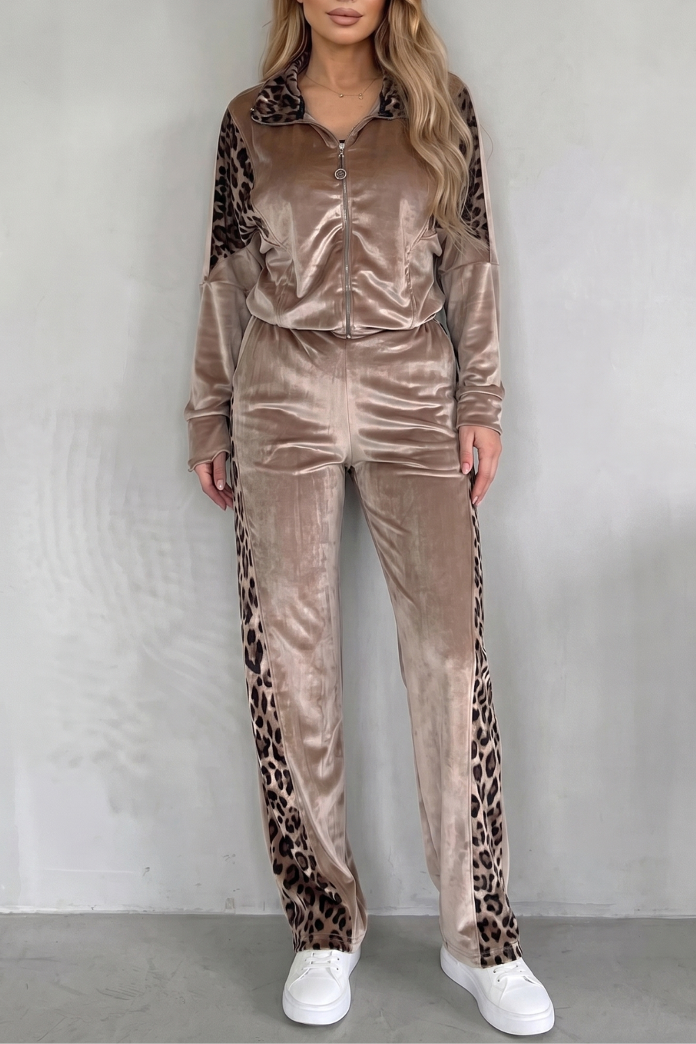 Leopard Contrast Athleisure Three-piece Set