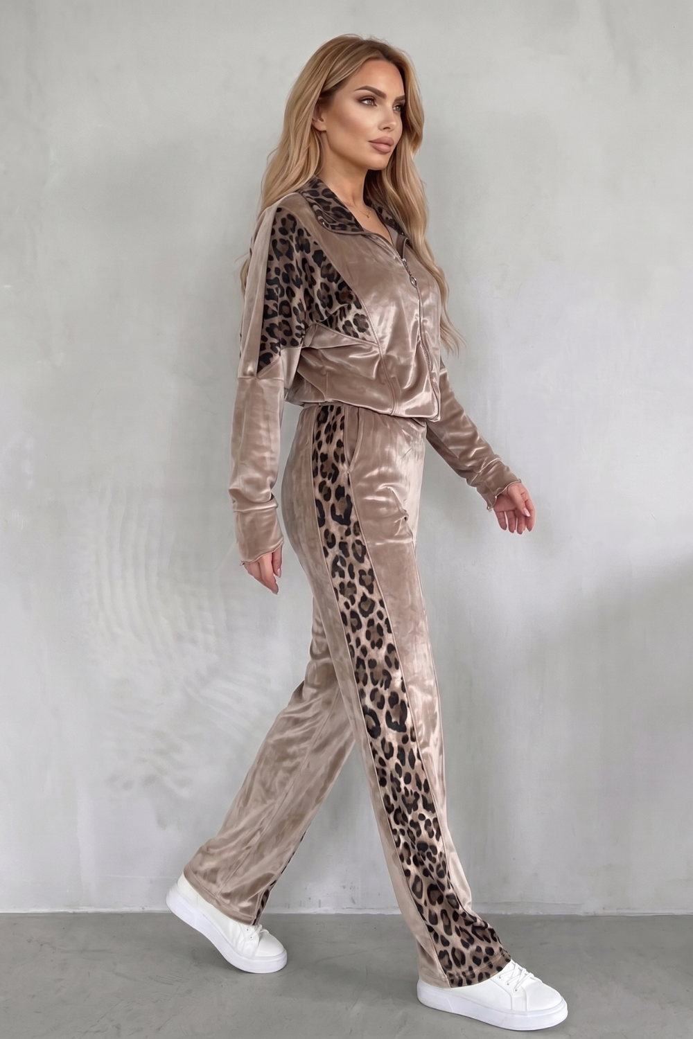 Leopard Contrast Athleisure Three-piece Set