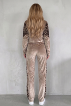 Leopard Contrast Athleisure Three-piece Set