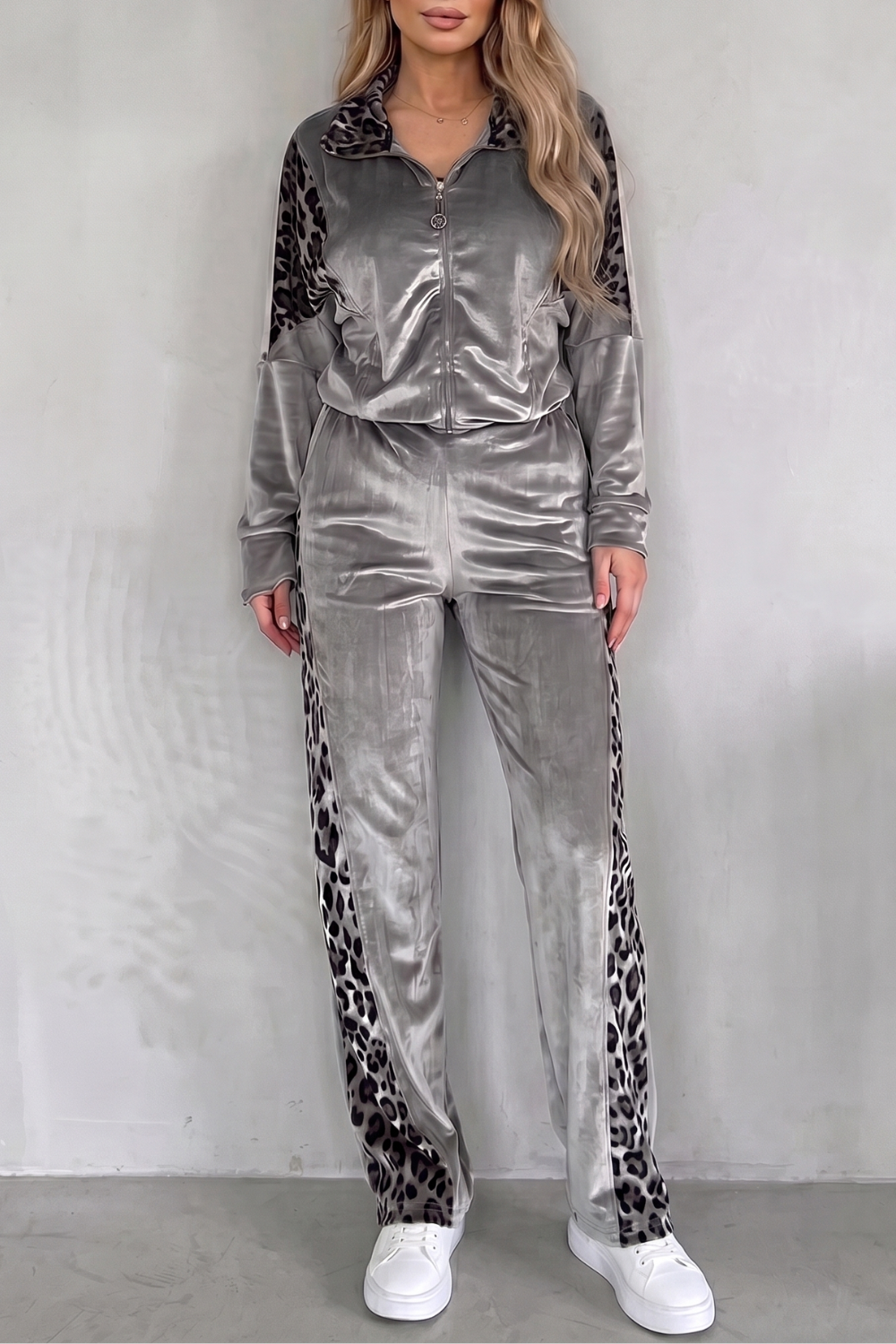 Leopard Contrast Athleisure Three-piece Set