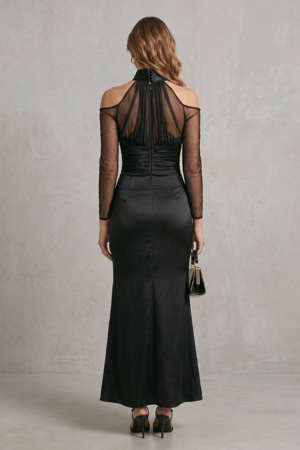 Sheer Mesh Elegance Mermaid Maxi Dress