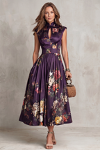 Vintage Floral Elegance Midi Dress
