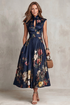 Vintage Floral Elegance Midi Dress