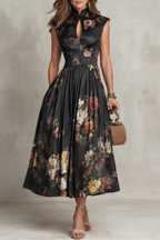 Vintage Floral Elegance Midi Dress