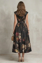 Vintage Floral Elegance Midi Dress