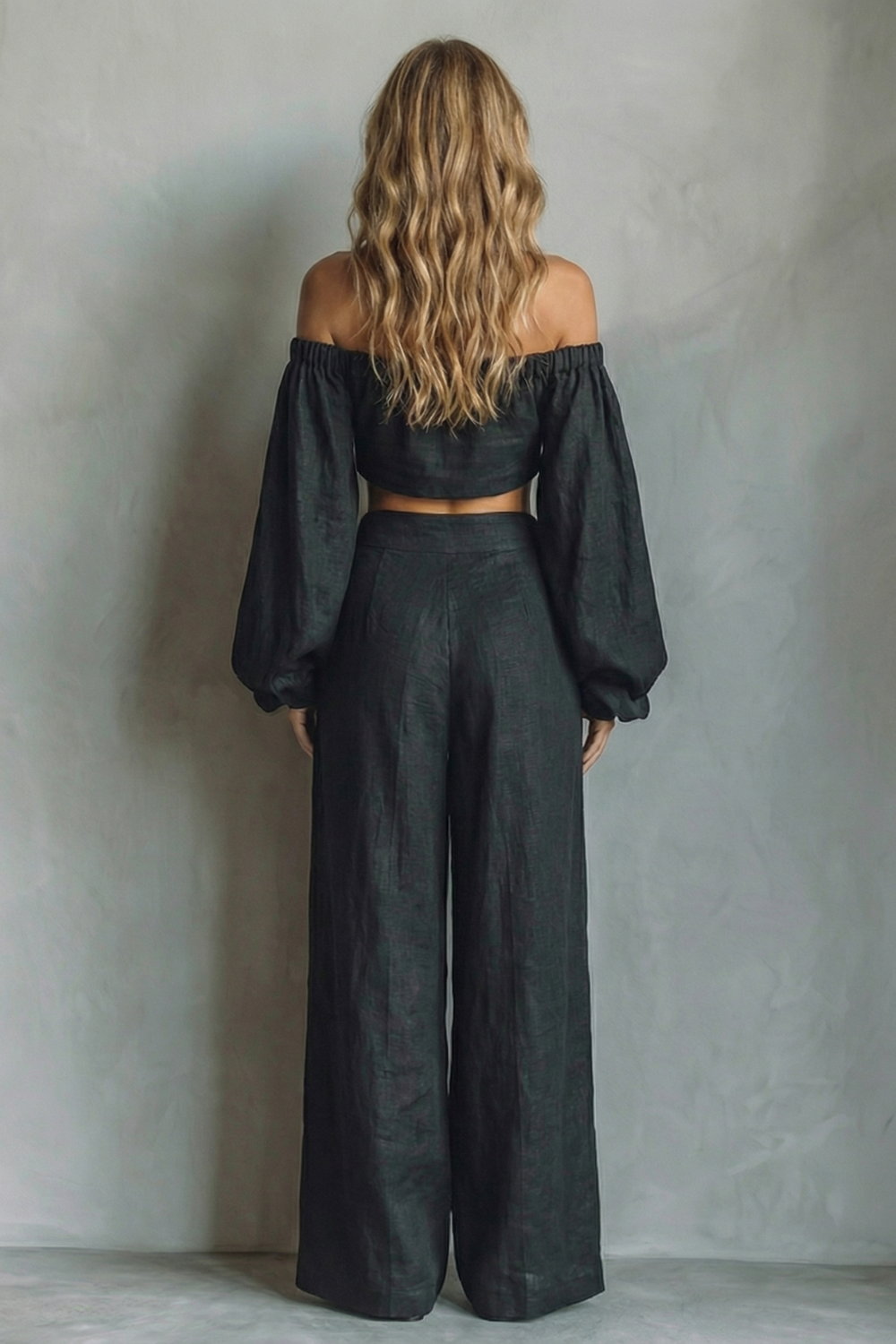 Off Shoulder Flowy Silhouette Two Piece Set