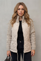 Norcetta – Textured knit detail – Quilted puffer jacket