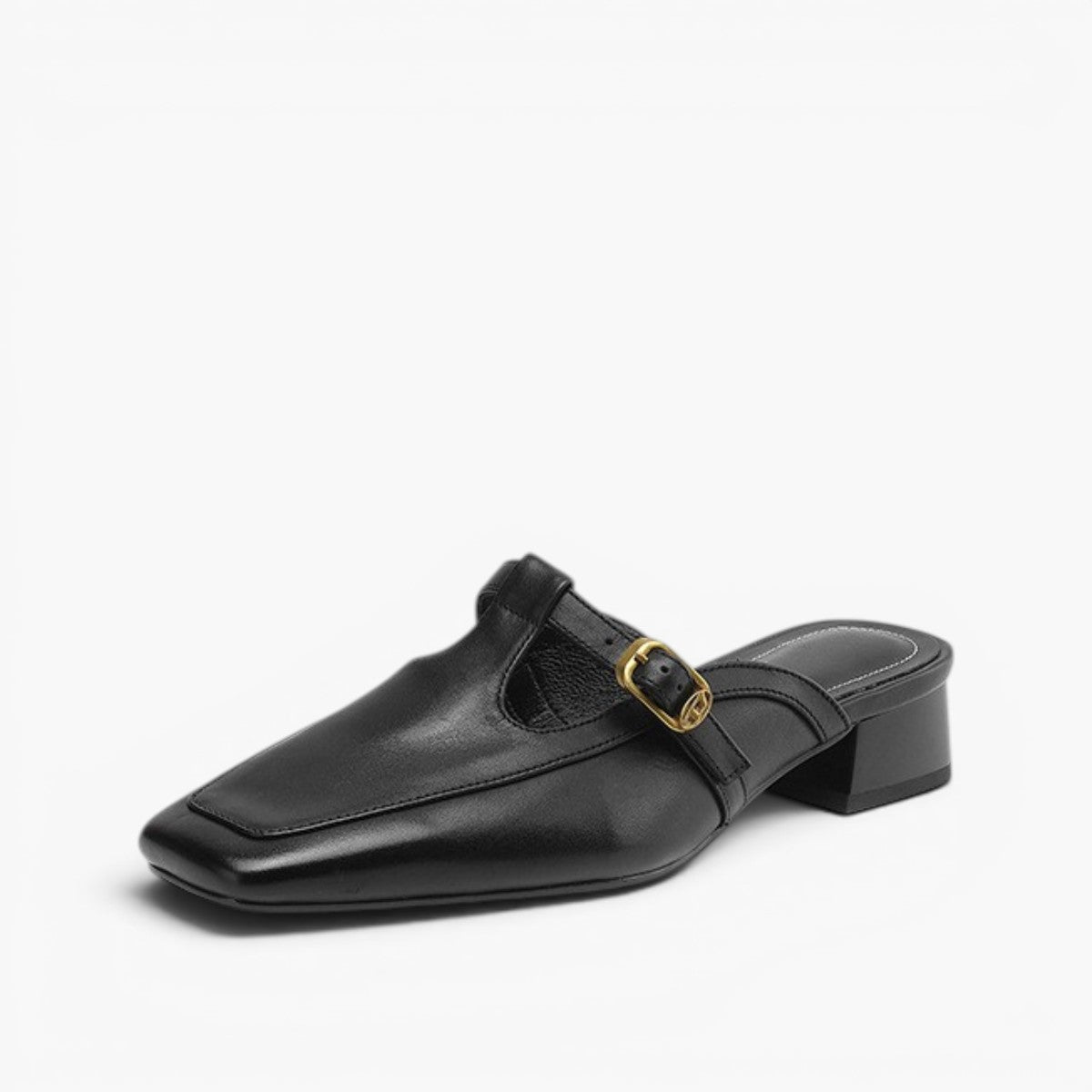 Nyra T-Strap Leather Mules