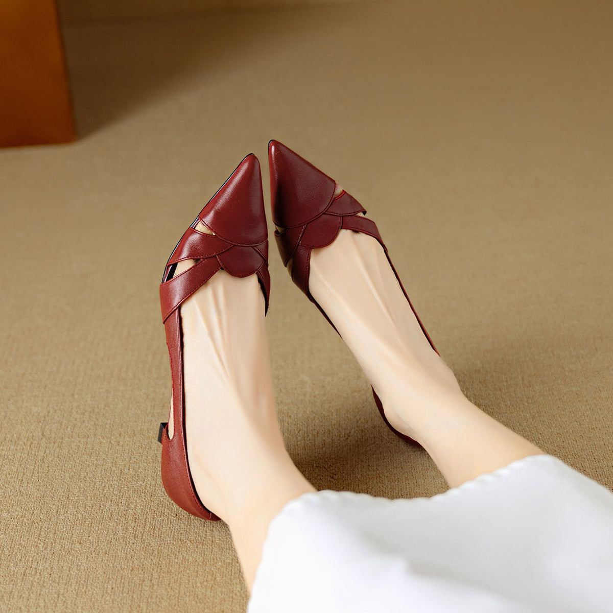 Aveline Cutout Leather Pumps