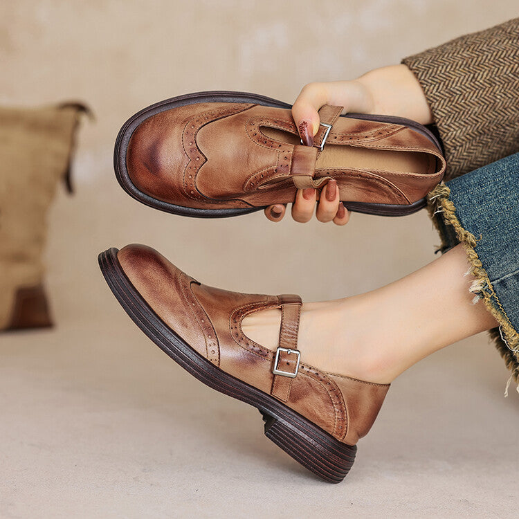 Veloria Leather Mary Janes