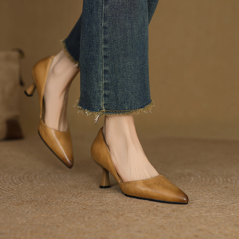 Loréne Curve Leather Heels