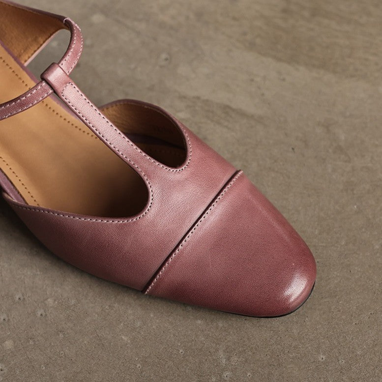 Rovell T-Bar Leather Mules