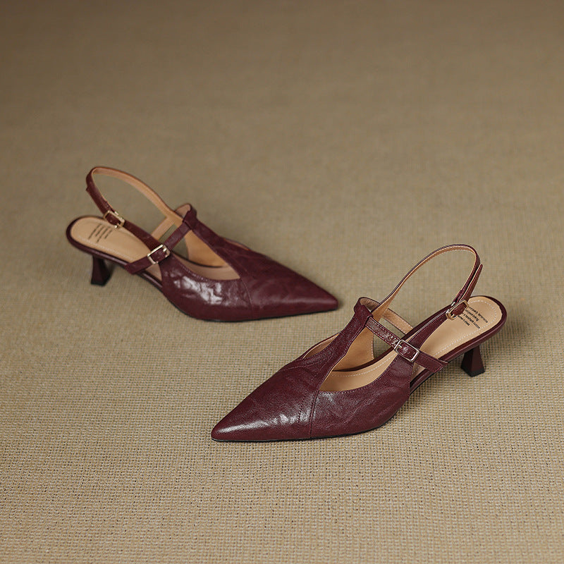 Aviel Pointed Leather Heels