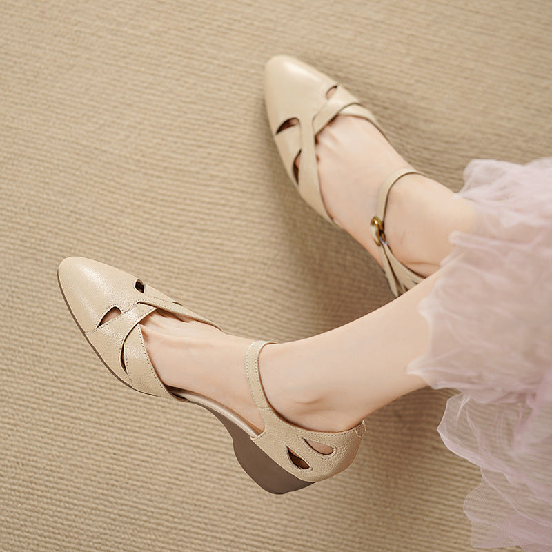 Caelin Lambskin Leather Heels