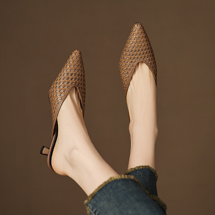 Velisse Woven Leather Heel Mules