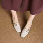 Nyra T-Strap Leather Mules