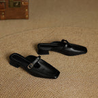 Nyra T-Strap Leather Mules