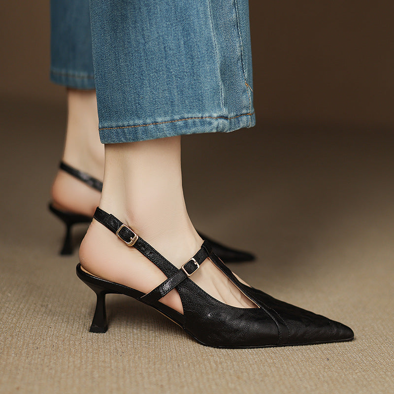 Aviel Pointed Leather Heels