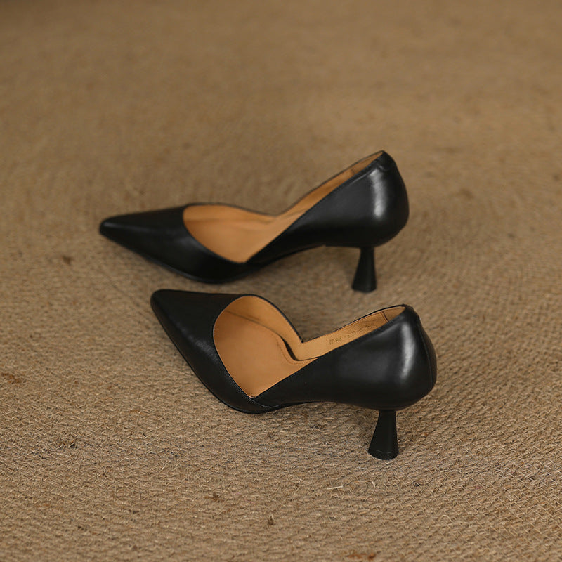 Loréne Curve Leather Heels