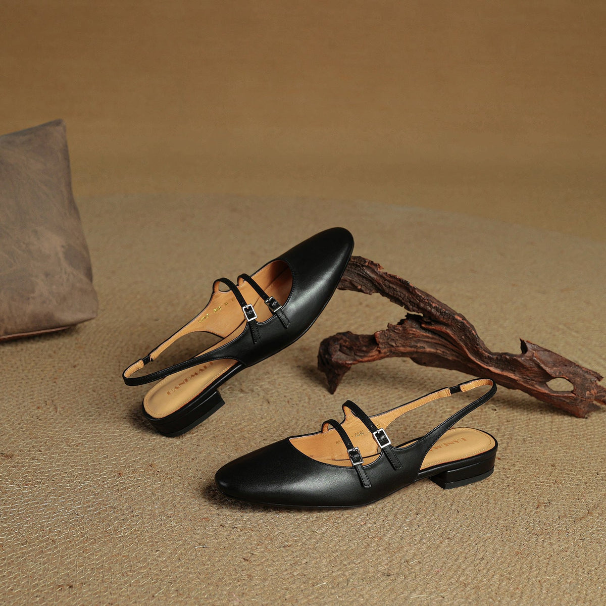 Norvie Leather Slingback Mary Jane Flats