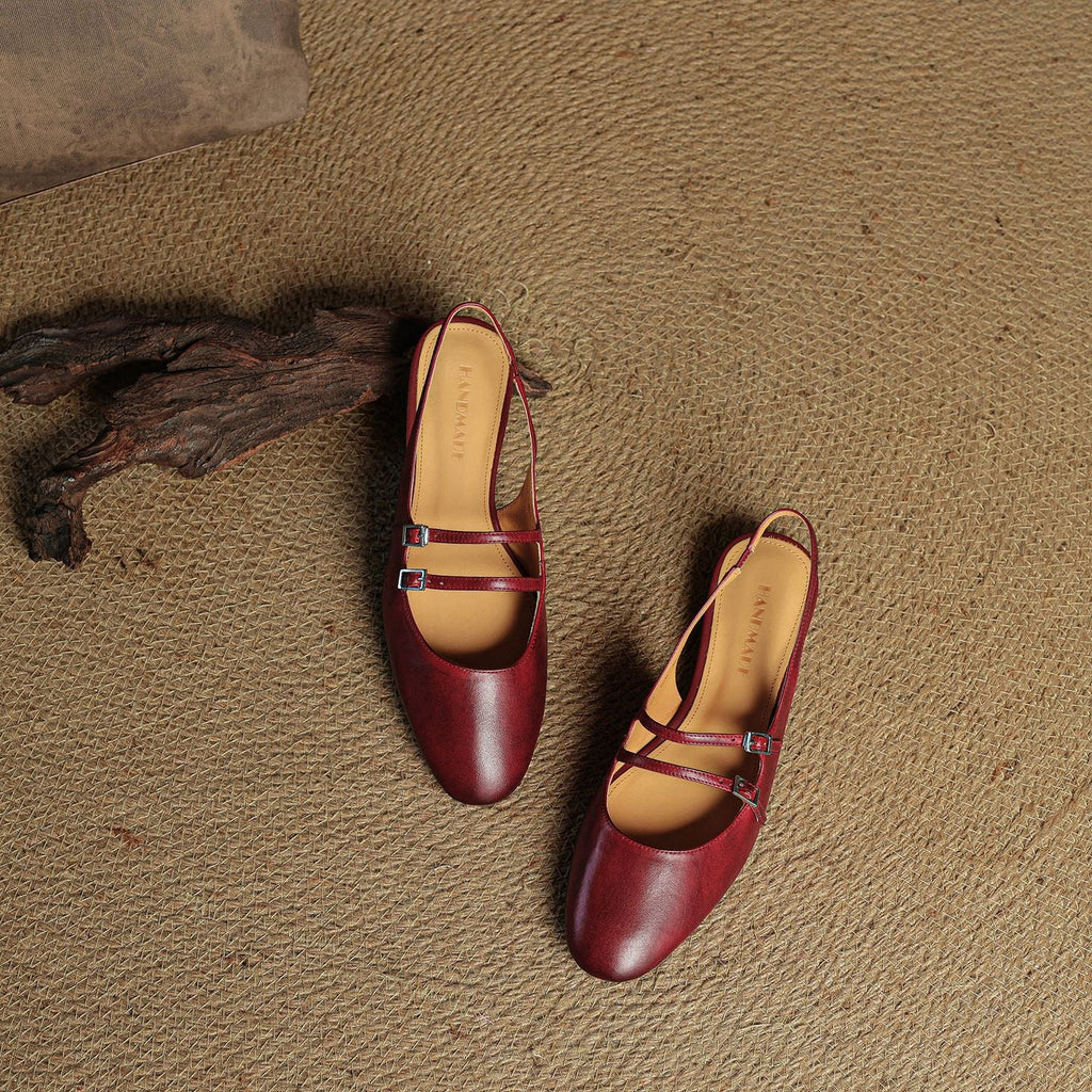 Norvie Leather Slingback Mary Jane Flats