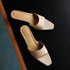 Noa Square-Toe Leather Mules