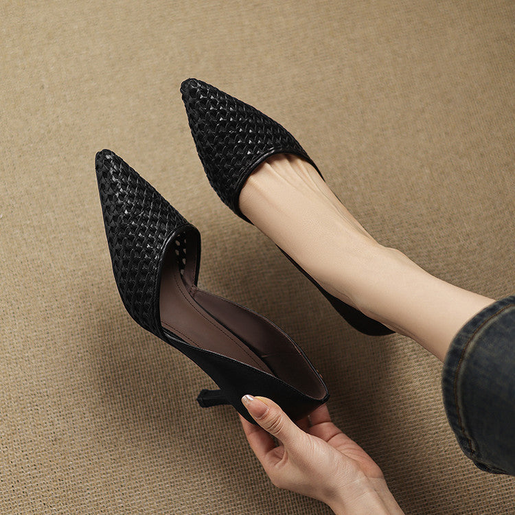 Serelle Woven Leather Heels
