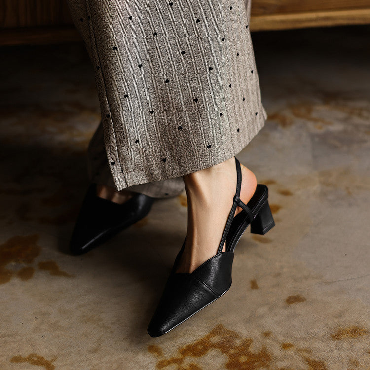 Serelle Leather Slingback Heels