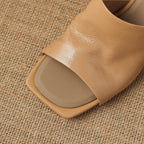 Caia Square-Toe Leather Mules