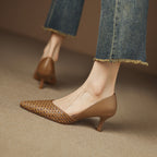 Serelle Woven Leather Heels