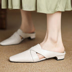 Virelle Cross Leather Mules