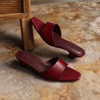 Noa Square-Toe Leather Mules