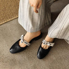 Maelle Bow Leather Mules