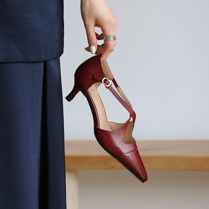 Celest Leather Mary-Jane Heels