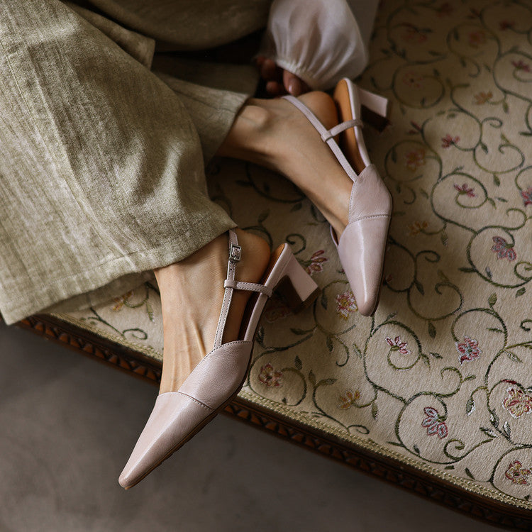 Serelle Leather Slingback Heels