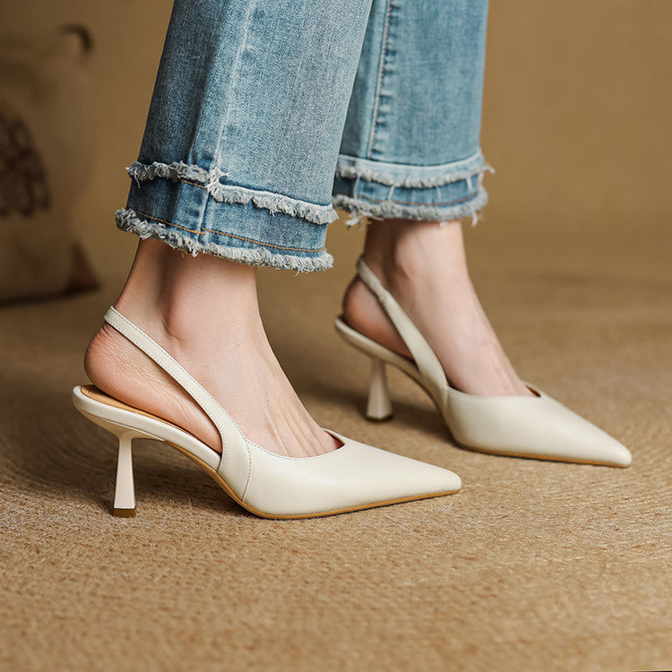 Aurel Slingback Leather Heels