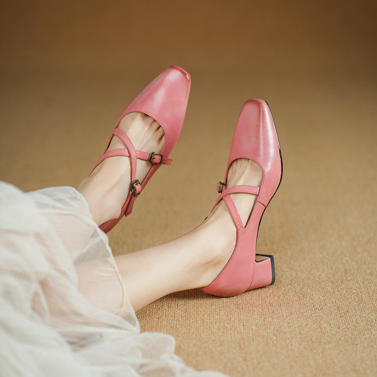 Mira Mary-Jane Leather Heels