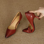 Loréne Curve Leather Heels