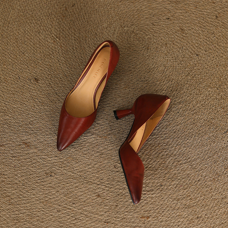Loréne Curve Leather Heels