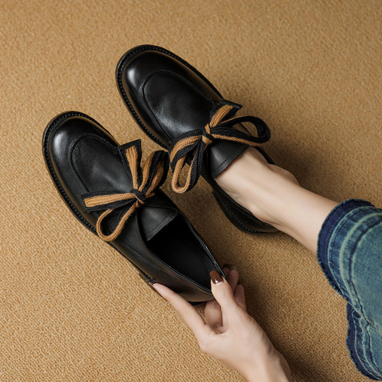 Caelen Bow Leather Loafers