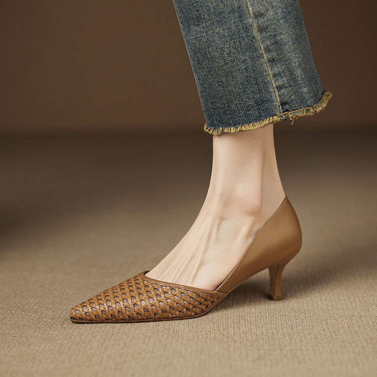 Serelle Woven Leather Heels