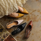 Serelle Leather Slingback Heels