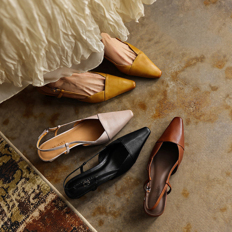 Serelle Leather Slingback Heels