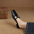 Nyra T-Strap Leather Mules