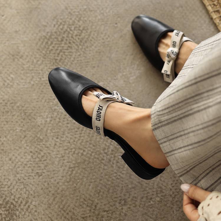 Maelle Bow Leather Mules