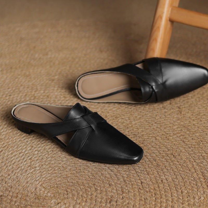 Virelle Cross Leather Mules