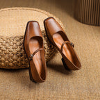 Cirelle Strap Leather Mary-Jane Heels