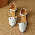 Elara Woven Leather Mary-Janes