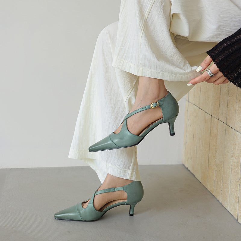 Celest Leather Mary-Jane Heels